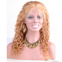 Color #27 Spanish Wave Russian Virgin Hair Lace Wig Pre-Plucked Hairline HD Invisible Skin Melting Lace Wig [RU27SW]