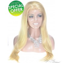 Light Blonde Straight Malaysian Virgin Hair Full Lace Wig Pre-Plucked Hairline Super Fine HD Lace [MF613ST]
