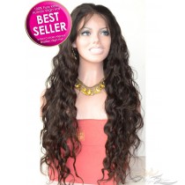 Best Seller 100% Raw Human Virgin Hair Full Lace Wig Natural Wave Brazilian Virgin Hair Lace Wig Intact Cuticles Aligned Pre-Plucked Hairline Super HD Lace [BFNW]