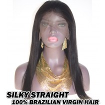 Silky Straight Brazilian Virgin Human Hair HD Lace 360 Lace Wig 150% Density Pre-Plucked Hairline