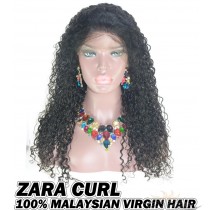 Zara Curl Malaysian Virgin Human Hair HD Lace 360 Lace Wig 150% Density Pre-Plucked Hairline