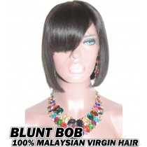 Blunt Bang BOB Malaysian Virgin Human Hair HD Lace 360 Lace Wig Pre-Plucked Hairline