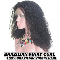 Brazilian Kinky Curl Virgin Human Hair HD Lace 360 Lace Wig 150% Density Pre-Plucked Hairline