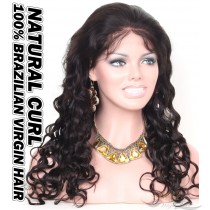 Natural Curl Brazilian Virgin Human Hair HD Lace 360 Lace Wig 150% Density Pre-Plucked Hairline