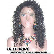 Deep Curl Malaysian Virgin Human Hair HD Lace 360 Lace Wig 150% Density Pre-Plucked Hairline