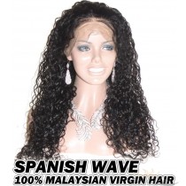 Spanish Wave Malaysian Virgin Human Hair HD Lace 360 Lace Wig 150% Density Pre-Plucked Hairline