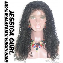 Jessica Curl Malaysian Virgin Human Hair HD Lace 360 Lace Wig 150% Density Pre-Plucked Hairline