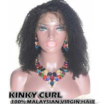 Kinky Curl Malaysian Virgin Human Hair HD Lace 360 Lace Wigs 150% Density Pre-Plucked Hairline