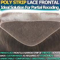 FRONTAL-7 | Poly Strip Lace Frontal Custom Made Lace Front Skin Frontal Hair Piece for Men & Women Non-Surgical Hair Replacement System Wholesale