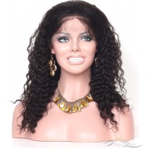 Deep Wave SILK TOP Lace Front Wig Brazilian Virgin Hair Hidden Knots [BRSHDW]