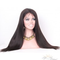 Light Yaki Malaysian Virgin Hair Lace Wig Pre-Plucked Hairline HD Invisible Skin Melting Lace Wig Bleached Knots [MWLY]