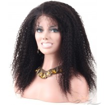 Afro Curl Brazilian Virgin Hair Lace Wig Pre-Plucked Hairline HD Invisible Skin Melting Lace Wig Super Bleached Knots [BRAC]