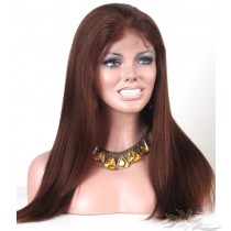 Color #4 With #30 Highlights Russian Virgin Hair Lace Wig Pre-Plucked Hairline HD Invisible Skin Melting Lace Wig [RU4H30]