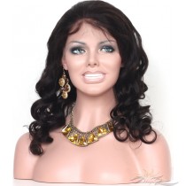 Body Curl SILK TOP Lace Front Wig Brazilian Virgin Hair Hidden Knots [BRSHBC]