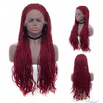 Futura Fiber Red Braided Box Braid Lace Front Wig Looks & Feels Like Human Hair [SHBBR]