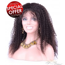 100% Pure Raw Human Virgin Hair Intact Cuticles Aligned Kinky Curly Malaysian Virgin Hair Full Lace Wig Pre-Plucked Hairline HD Lace [MFKC]