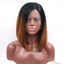 Futura Fiber Ombre Color Bob Style Lace Front Wig Looks & Feels Like Human Hair [SHOB]