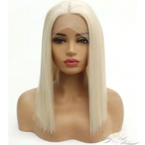 Futura Fiber Blonde Color Middle Part Bob Style Lace Front Wig Looks & Feels Like Human Hair [SHMPBB]