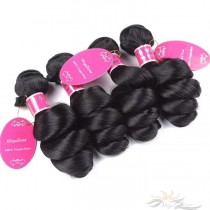 Loose Curl Big Spiral Curl Brazilian Virgin Hair Wefts 4pcs/Lot Human Virgin Hair Weaves 4 Bundles [BRWLC4]