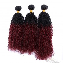 Curly Ombre Color 1B/99J African American Hair Ultima Fiber Hair Weft   [SUWKC1B99J]