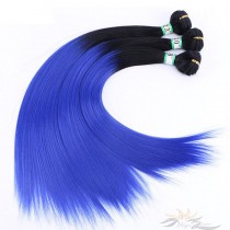 Ombre Color Blue Straight Hair Ultima Fiber Hair Weft   [SUWSTB]