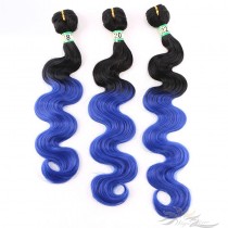 Ombre Color Blue Body Wave Hair Ultima Fiber Hair Weft   [SUWBWB]