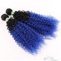 Ombre Color Blue Kinky Curly Hair Ultima Fiber Hair Weft   [SUWKCB]
