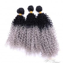 Curly Ombre Color 1B/GREY African American Hair Ultima Fiber Hair Weft   [SUWKC1BG]