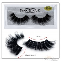 3D Mink Eyelashes 3D Layered Effect Faux Siberian Mink Fur Reusable Hand Made Strips Eyelashes 1 Pair [SD-11]