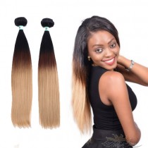 Ombre 1B/4/27# Straight Hair Ultima Fiber Hair Weft   [SUW1B427]