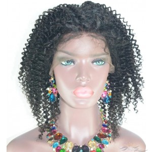 CLEARANCE 16INCH NATURAL BLACK AFRO CURL FULL LACE WIG [C17]