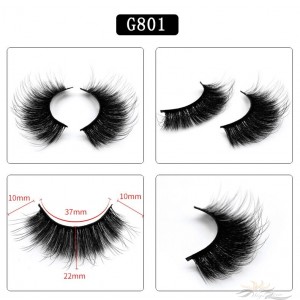 5D Mink Eyelashes 5D Layered Effect Faux Siberian Mink Fur Reusable Hand Made Strips Eyelashes 5 Pairs [G801]