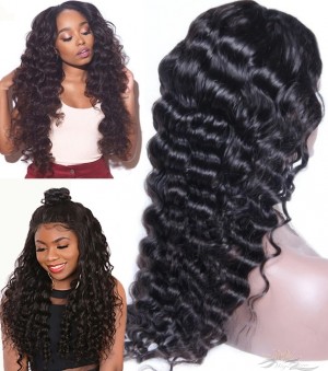 Deep Body Wave Brazilian Virgin Hair U Part Wigs Human Hair U-PART Wigs Clips In Glueless Wigs Pre Plucked African American Wigs For Black Women No Glue No Sew In [UWDBW]