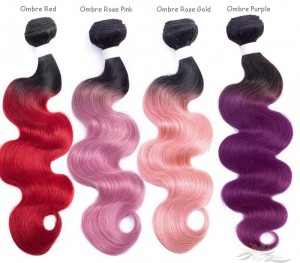 Special Ombre Color Body Wave Brazilian Virgin Hair Wefts Human Virgin Hair Weaves  [BRSOBW2]