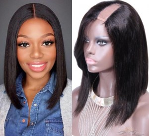 BOB Straight Body Curl Brazilian Virgin Hair U Part Wigs Human Hair U-PART Wigs Clips In Glueless Wigs Pre Plucked African American Wigs For Black Women No Glue No Sew In [UWBS]