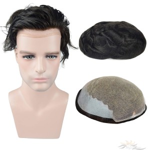 Thin Skin Lace Toupee for Men Hair Replacement System Men's Hairpieces [T7]