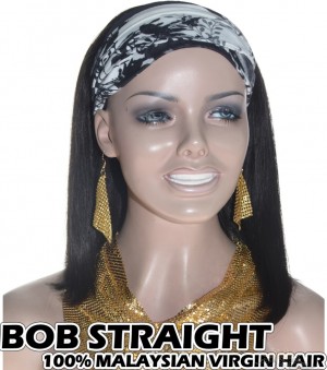 100% Top Grade Malaysian Cuticle Aligned Human Virgin Hair BOB Headband Wig Scarf Wig[MHBS]