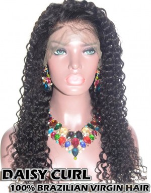 Daisy Curl Brazilian Virgin Human Hair HD Lace 360 Lace Wig 150% Density Pre-Plucked Hairline