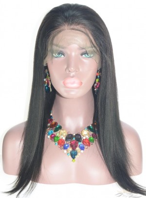 Light Yaki Mongolian Virgin Hair Lace Wig Pre-Plucked Hairline HD Invisible Skin Melting Lace Wig Bleached Knots [MOLY]