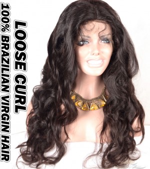 Loose Curl Brazilian Virgin Human Hair HD Lace 360 Lace Wig 150% Density Pre-Plucked Hairline