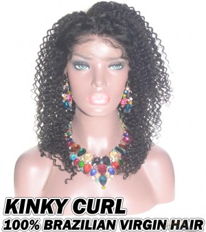 Kinky Curl Brazilian Virgin Human Hair HD Lace 360 Lace Wig 150% Density Pre-Plucked Hairline