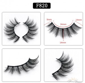 5D Mink Eyelashes 5D Layered Effect Faux Siberian Mink Fur Reusable Hand Made Strips Eyelashes 5 Pairs [F820]