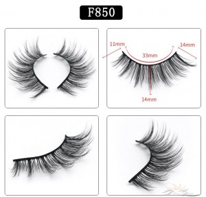 5D Mink Eyelashes 5D Layered Effect Faux Siberian Mink Fur Reusable Hand Made Strips Eyelashes 5 Pairs [F850]
