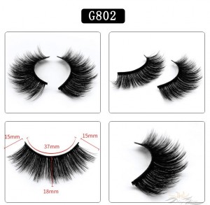 5D Mink Eyelashes 5D Layered Effect Faux Siberian Mink Fur Reusable Hand Made Strips Eyelashes 5 Pairs [G802]