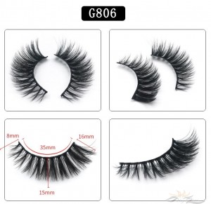 5D Mink Eyelashes 5D Layered Effect Faux Siberian Mink Fur Reusable Hand Made Strips Eyelashes 5 Pairs [G806]