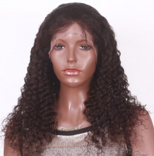 Deep Wave Chinese Virgin Hair Lace Wig Pre-Plucked Hairline HD Invisible Skin Melting Lace Wig Bleached Knots [CNDW]