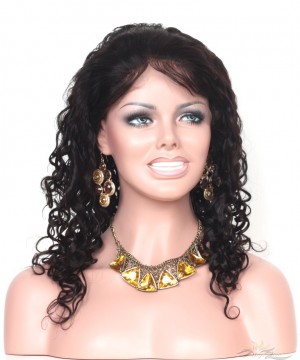 Brazilian Curl SILK TOP Lace Front Wig Brazilian Virgin Hair Hidden Knots [BRSHBRC]