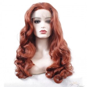 Futura Fiber Strawberry Blond Color Body Curl Lace Front Wig Looks & Feels Like Human Hair [SH30BC]