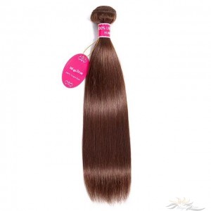 Color #4 Silky Straight Brazilian Virgin Hair Wefts Human Virgin Hair Weaves  [BRW4ST]