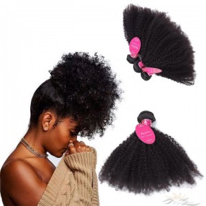 Afro Kinky Curly Brazilian Virgin Hair Wefts 4pcs/Lot Human Virgin Hair Weaves 4 Bundles [BRWAKC4]